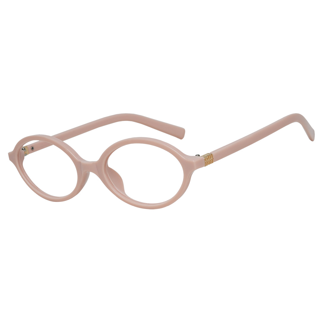 Armação de Óculos Oval Feminino Milu Rosa