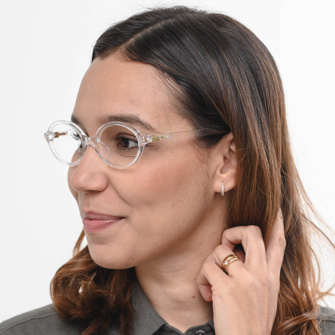 Armação de Óculos Oval Feminino Transparente Milu