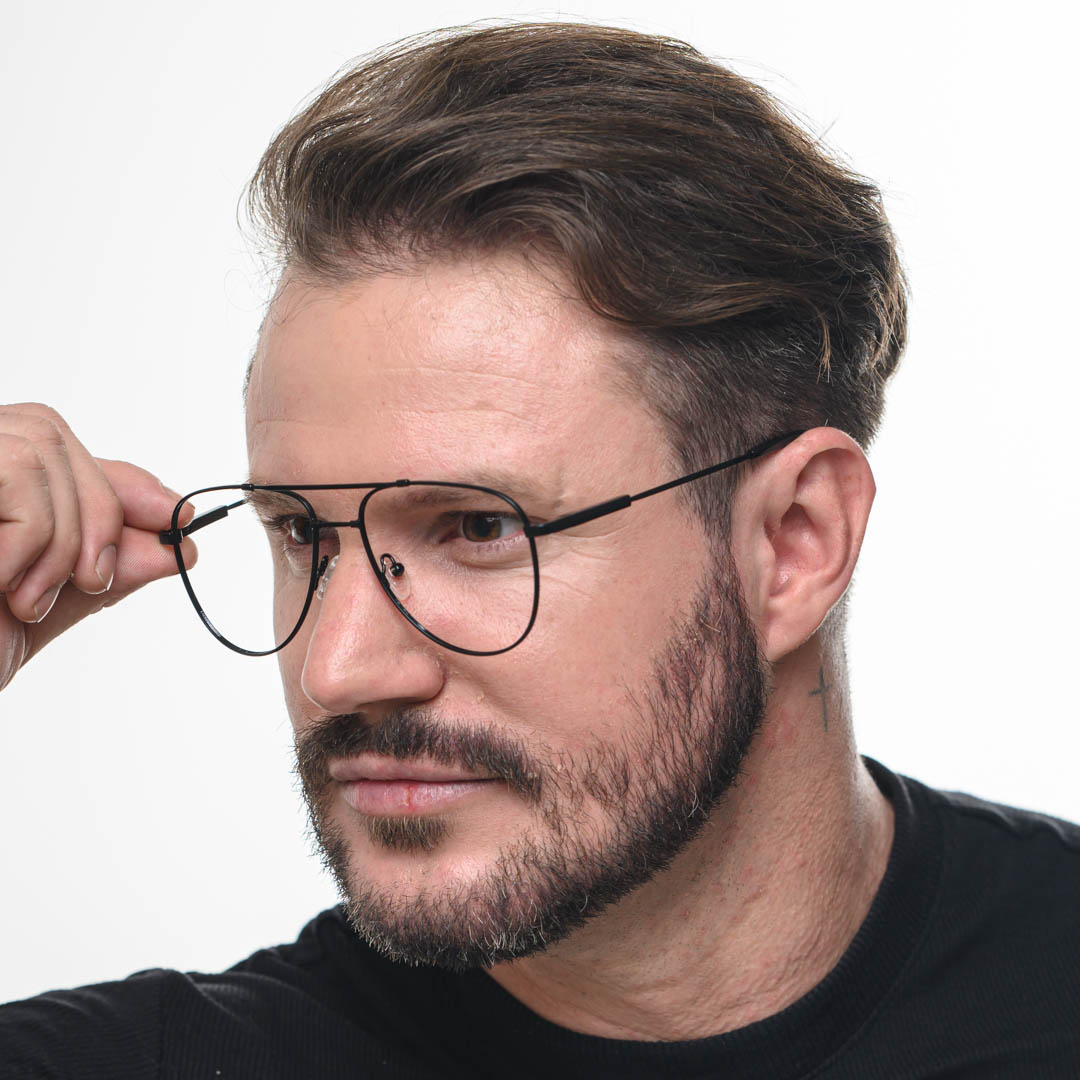 Armação de Óculos Aviador Masculino 2231 Preto