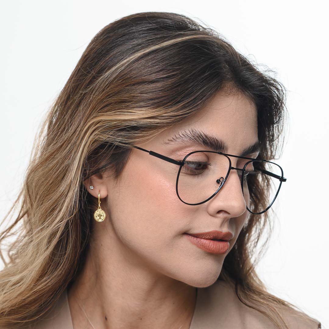 Armação de Óculos Aviador Feminino-2231-Preto