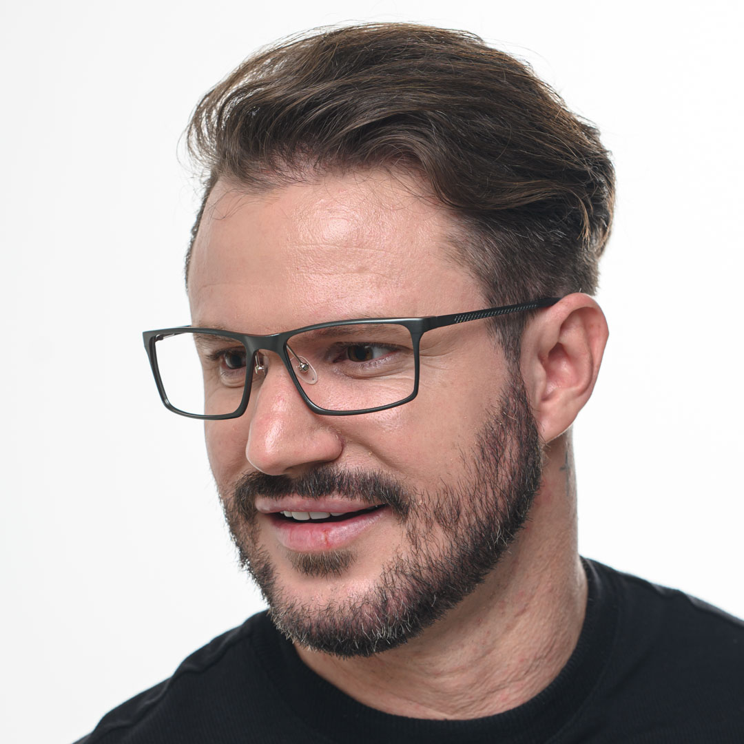 Armação de Óculos Retangular Masculino Slate Chumbo