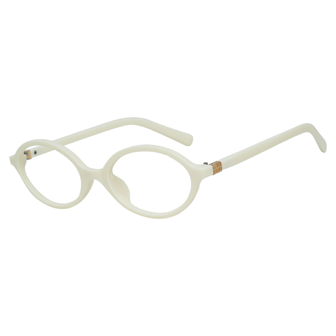 Armação de Óculos Oval Feminino Off White Milu