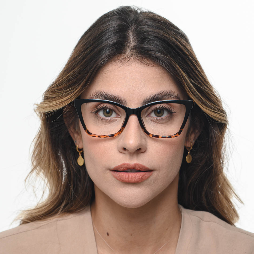 Armação de Óculos Gatinho Feminino Bella Tartaruga