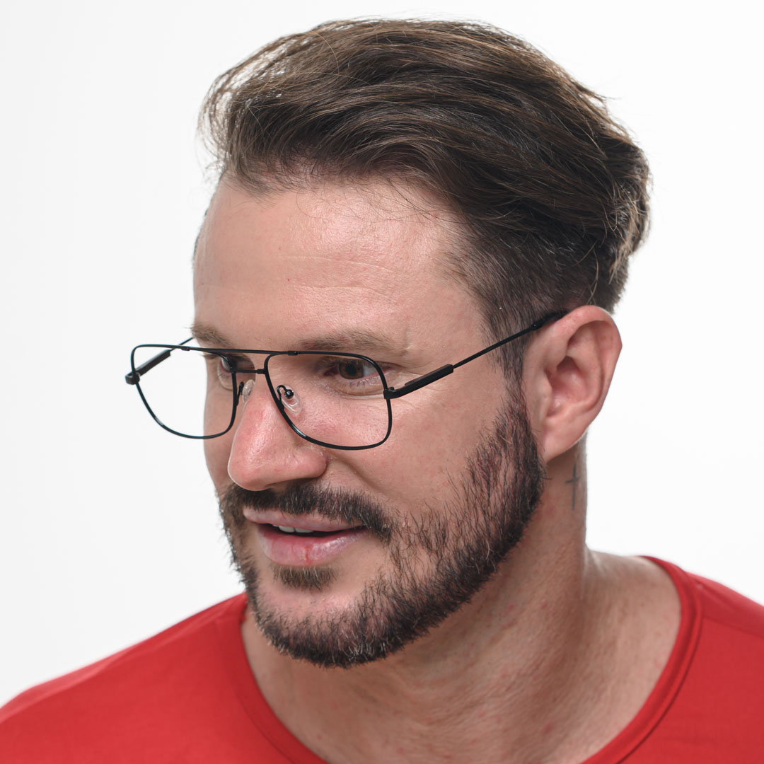 Armação de Óculos Aviador Masculino Skye Preto 