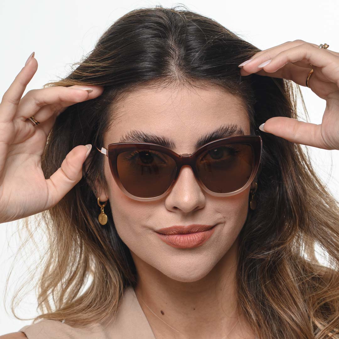 Armação de Óculos Redondo Clip'on Feminino Pearl Clip