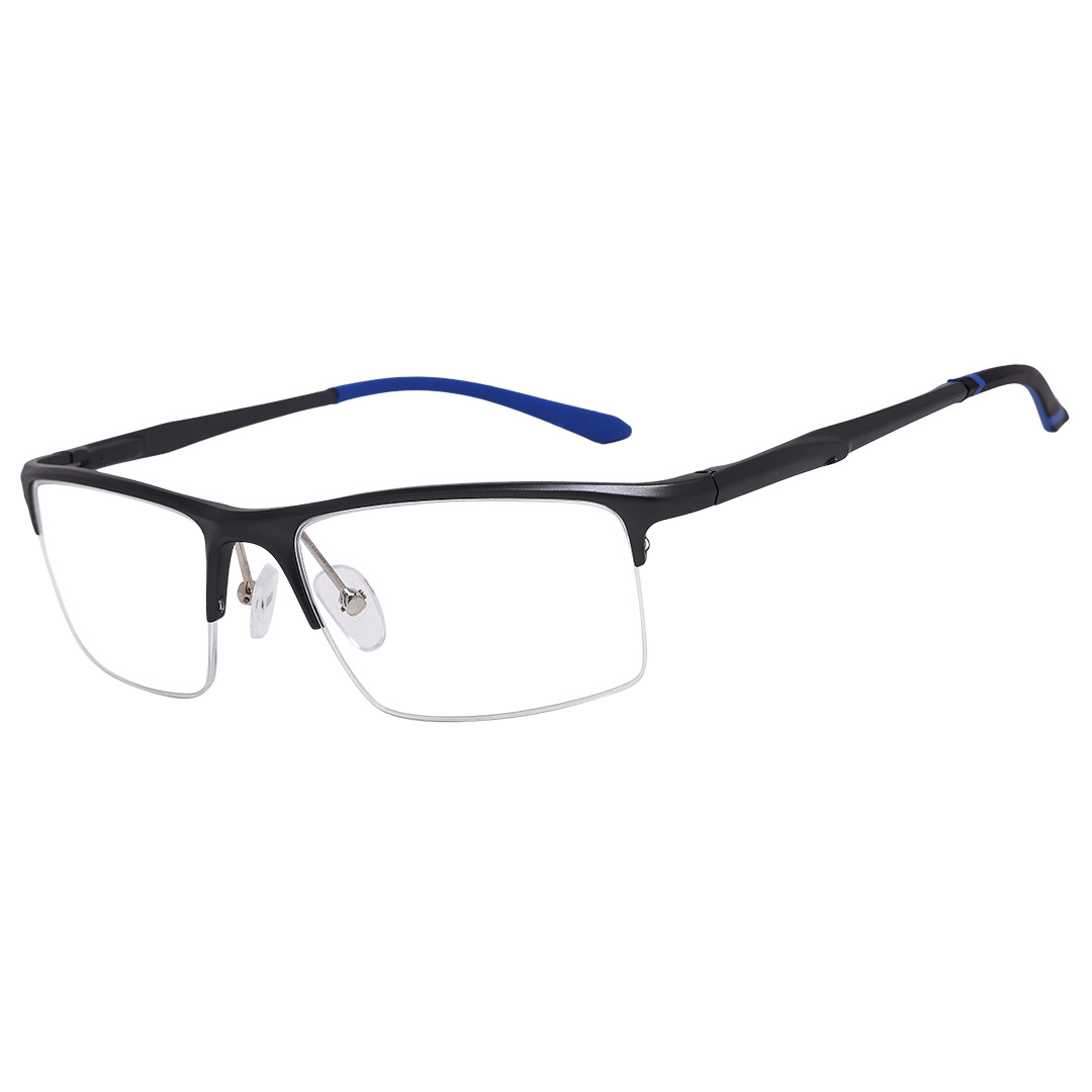 Armação de Óculos Retangular Masculino Fio de Nylon Silverline Cinza