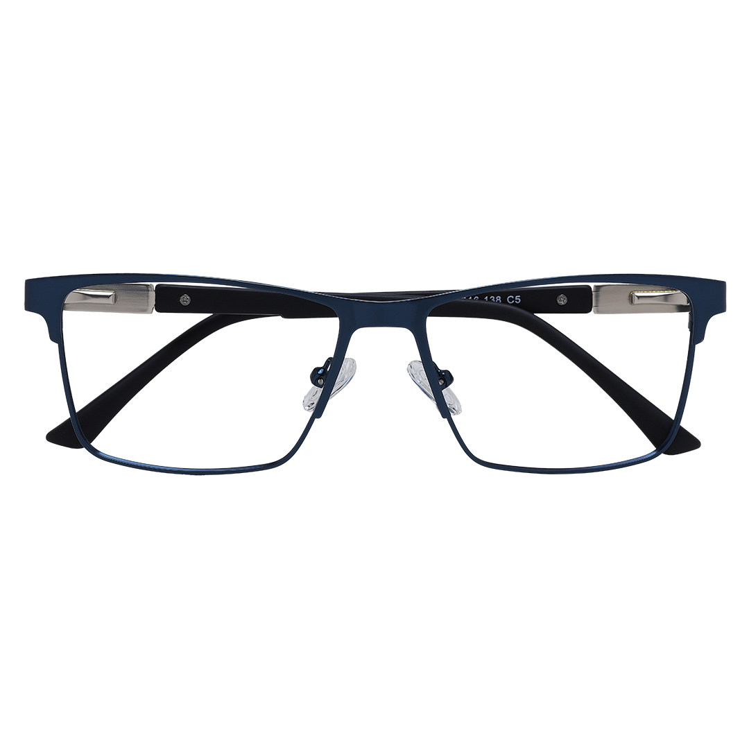 Óculos Retangular Clip-on Masculino Azul 1967