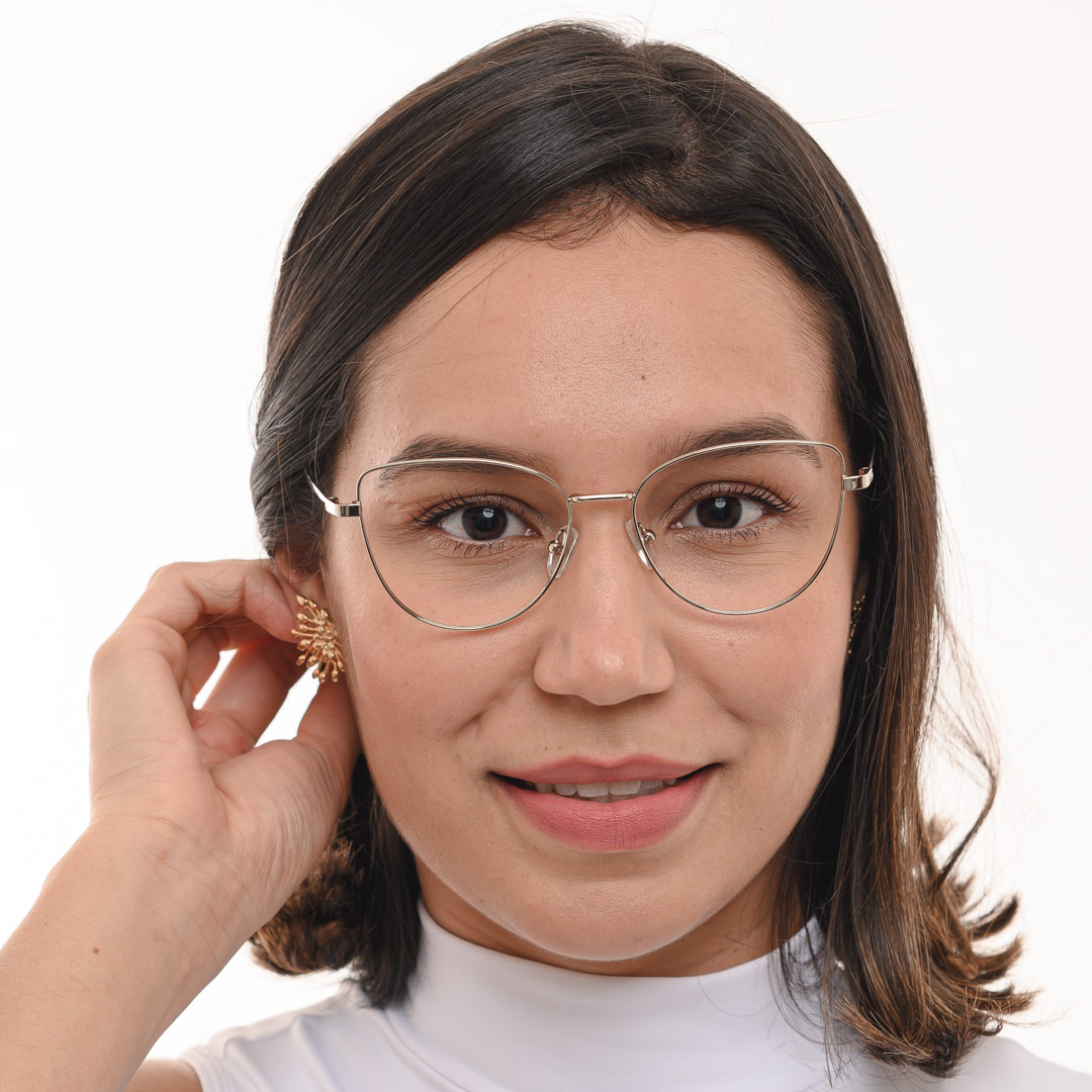 Óculos de Grau Feminino Gatinho Prata 1936 