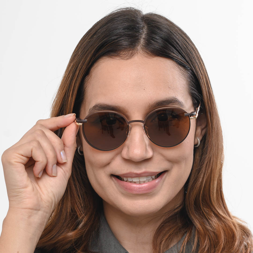Óculos Clipon Redondo Feminino Talyra Marrom