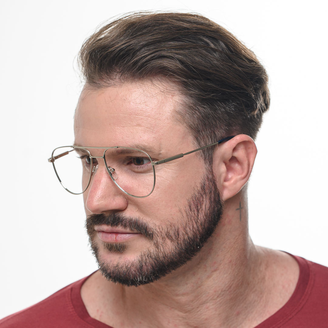 Armação de Óculos Aviador Masculino 2231 Prata