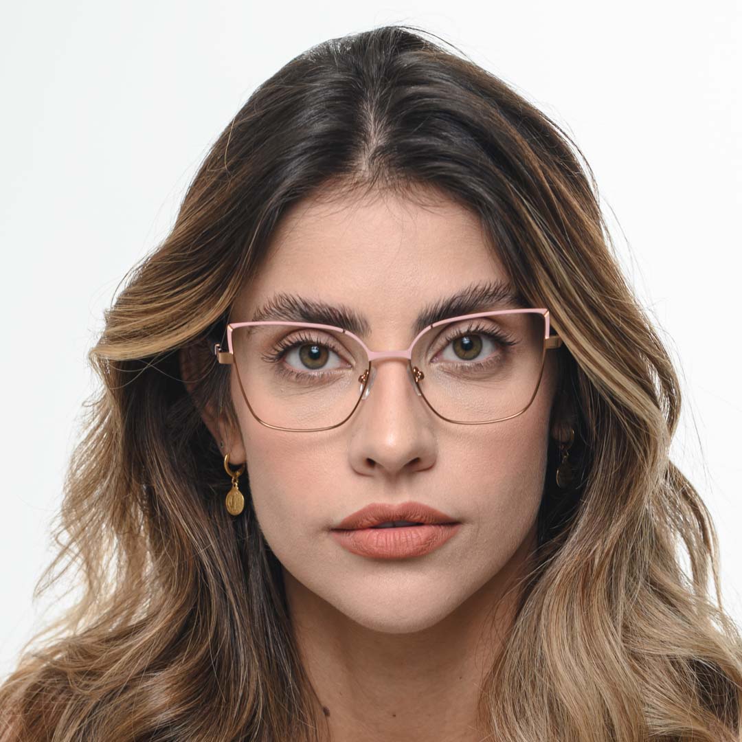 Armação de Óculos Gatinho Feminino-2274-Rosa