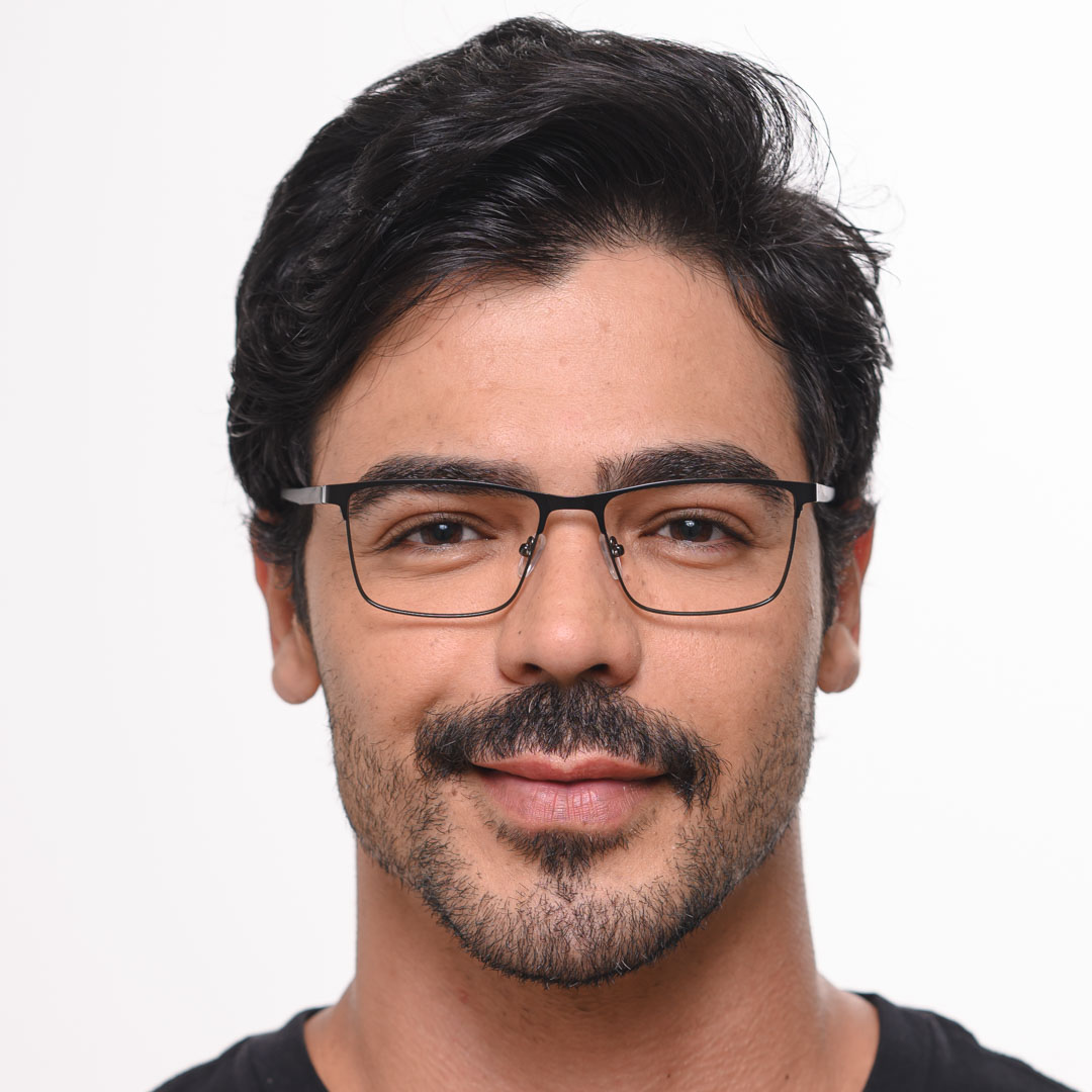 Armação de Óculos Retangular Masculino 2207 Preto