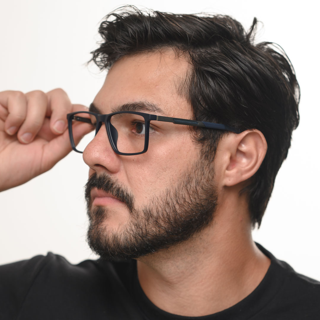 Óculos Clipon Retangular Masculino 2398 Azul