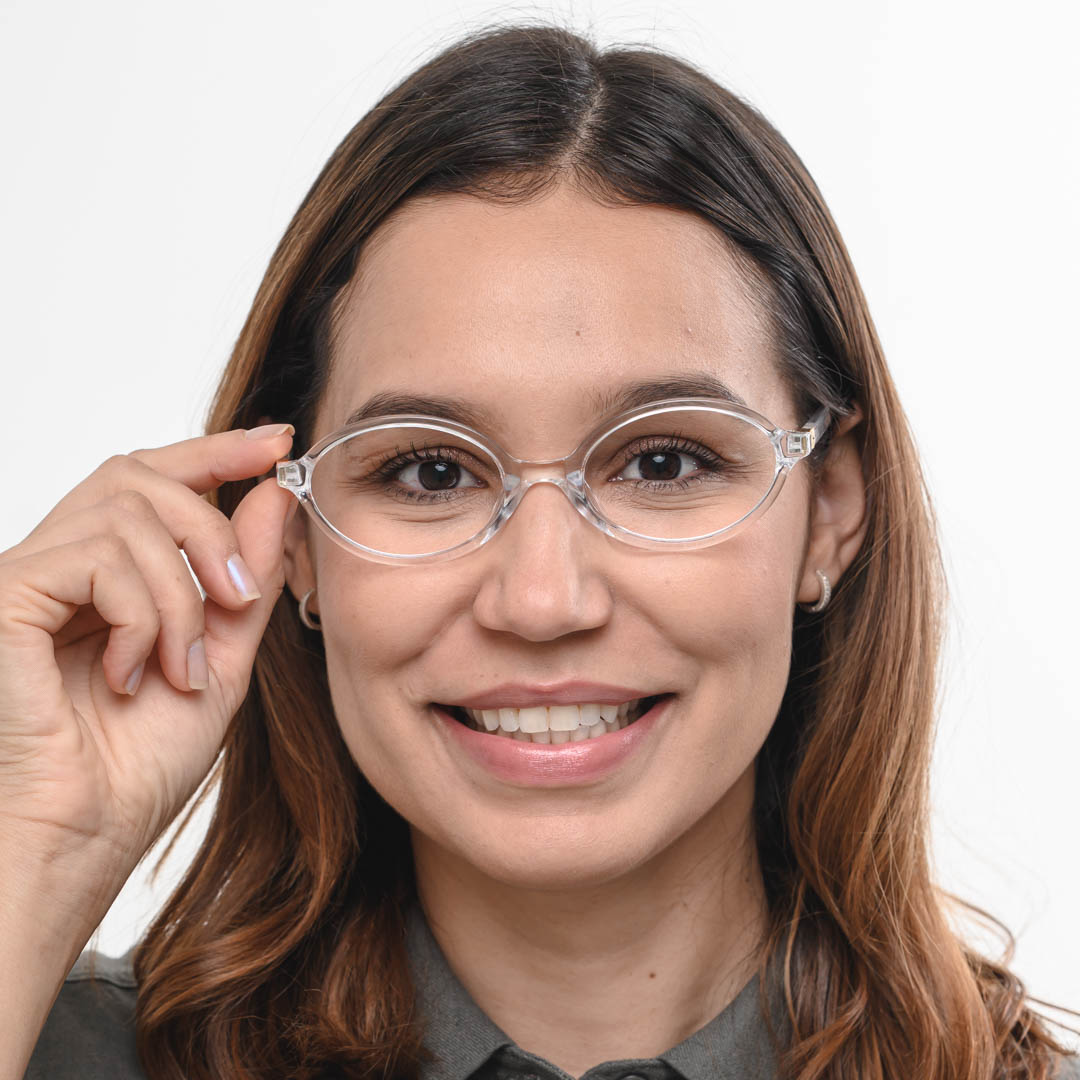 Armação de Óculos Oval Feminino Transparente Milu