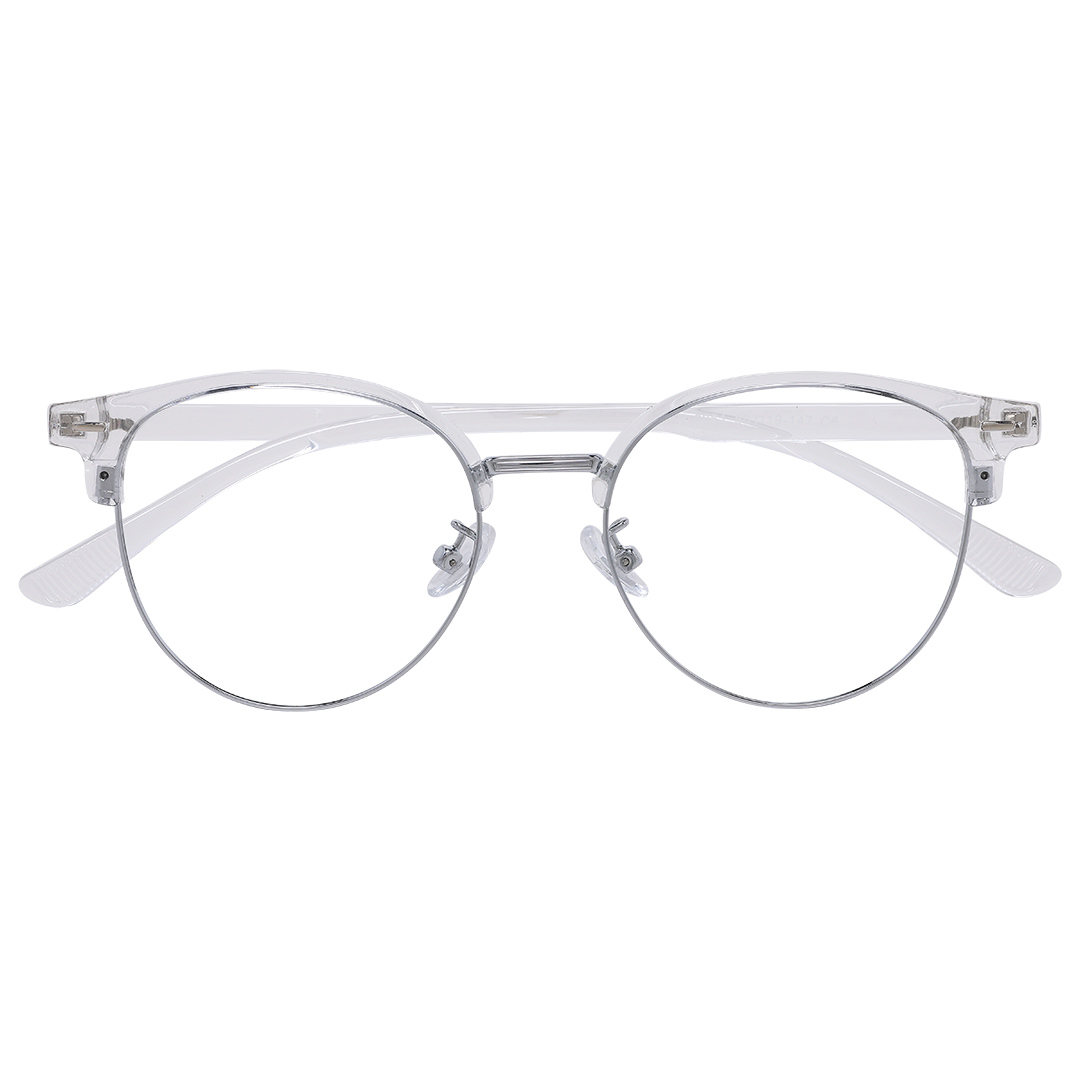Óculos de Grau Redondo ClubMaster Feminino Transparente1913