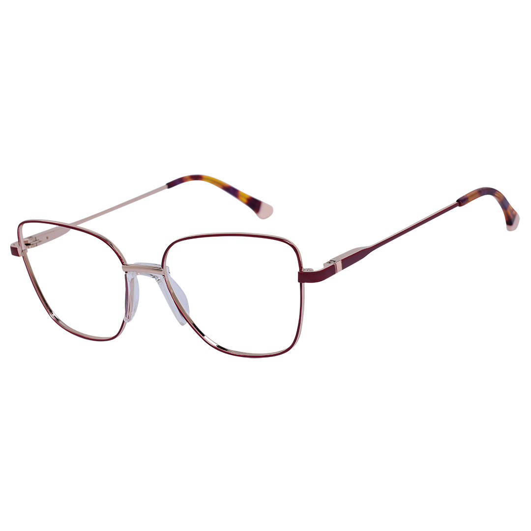 Óculos de Grau Feminino Quadrado Vinho 2100