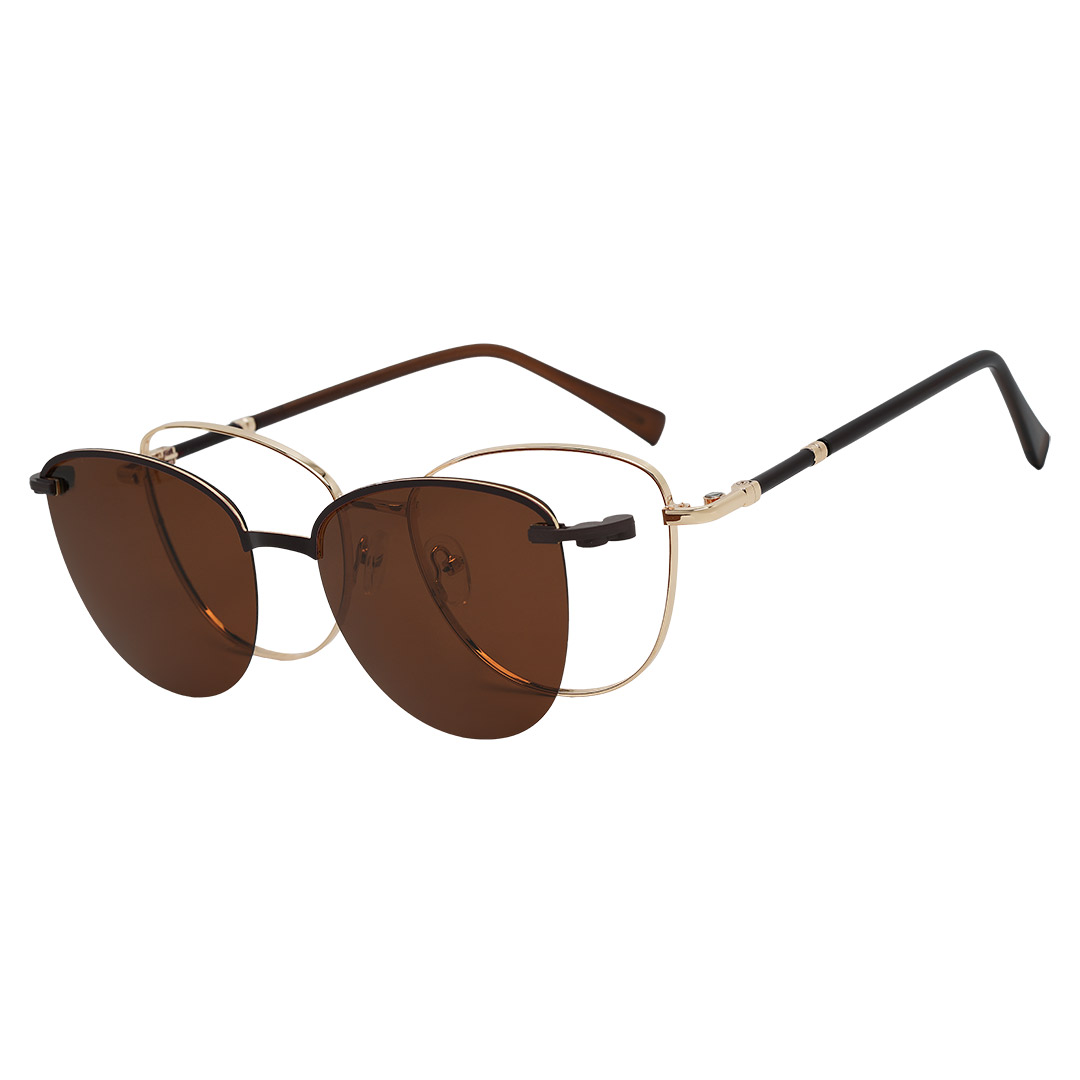 Óculos Clipon Gatinho Feminino Loreen Dourado