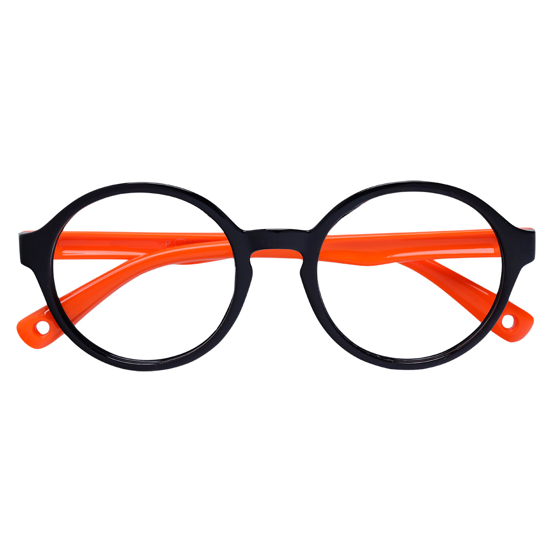 Óculos redondo para criança preto/laranja 4-8 anos 1526