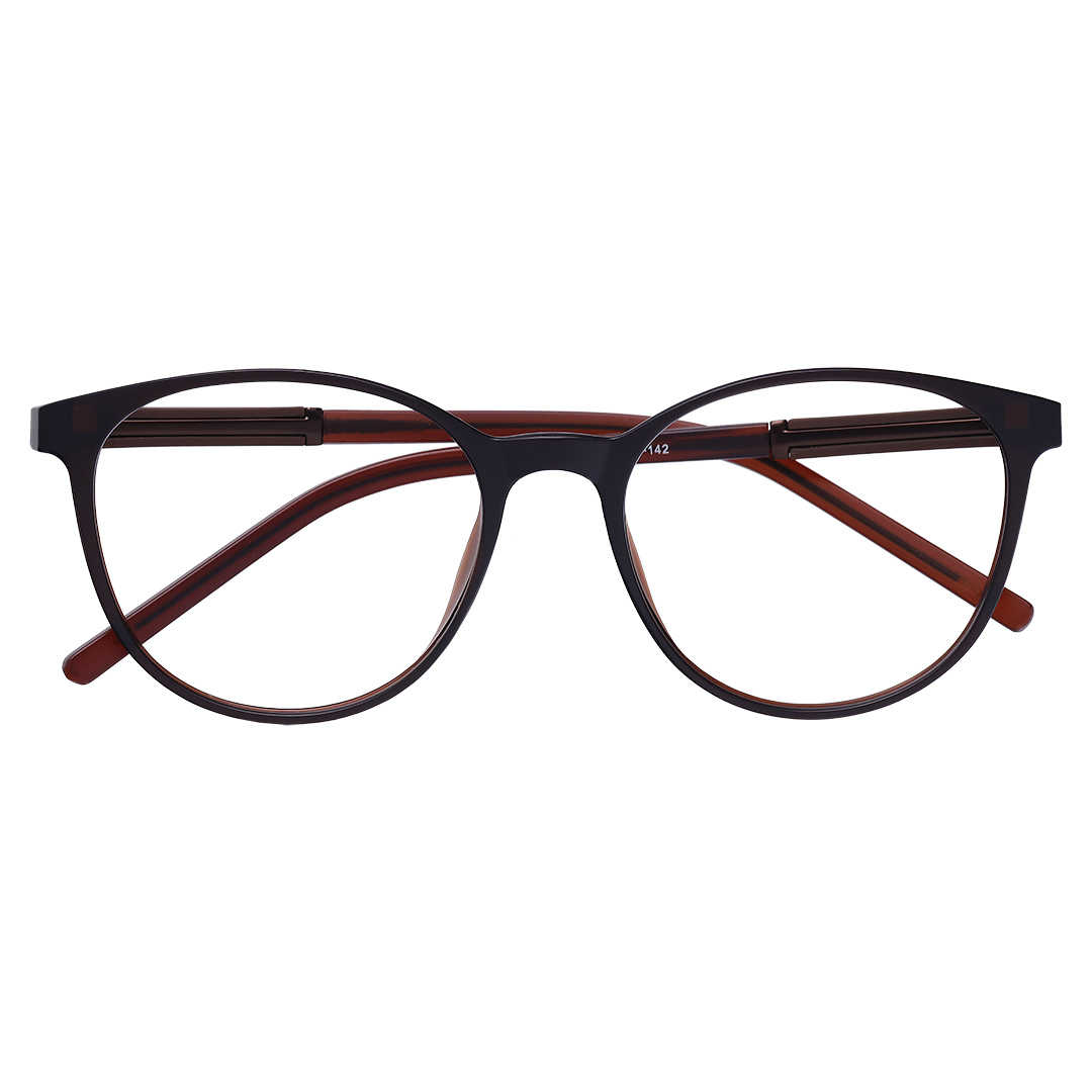 Óculos clipon marrom redondo masculino 1494