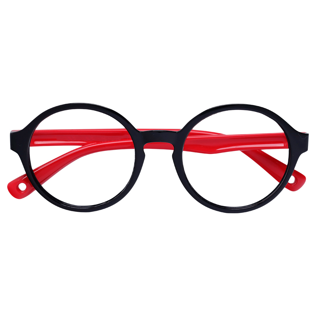 Óculos redondo para criança preto/vermelho 4-8 anos 1526