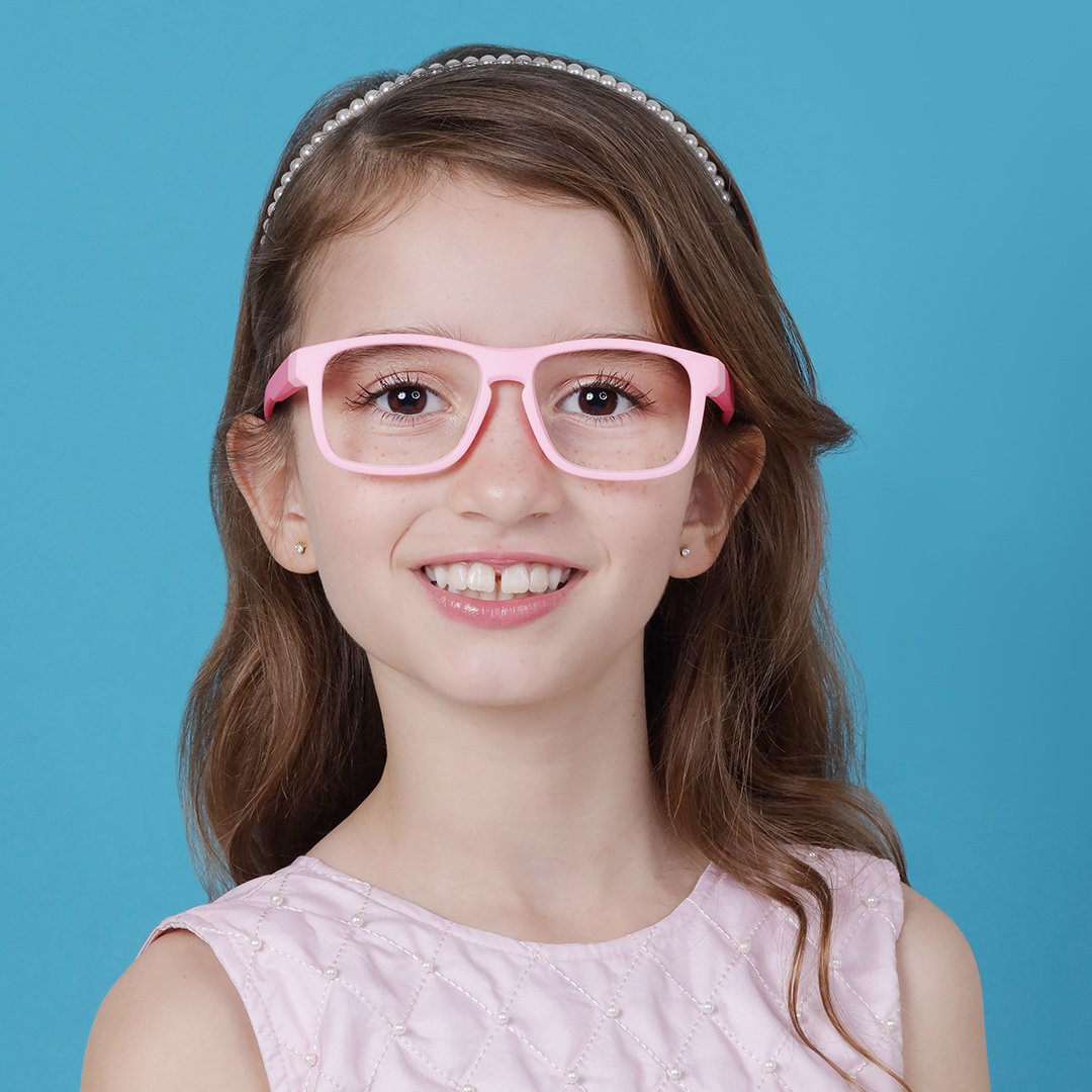 Armação de óculos infantil rosa claro 1341 6-12 Anos