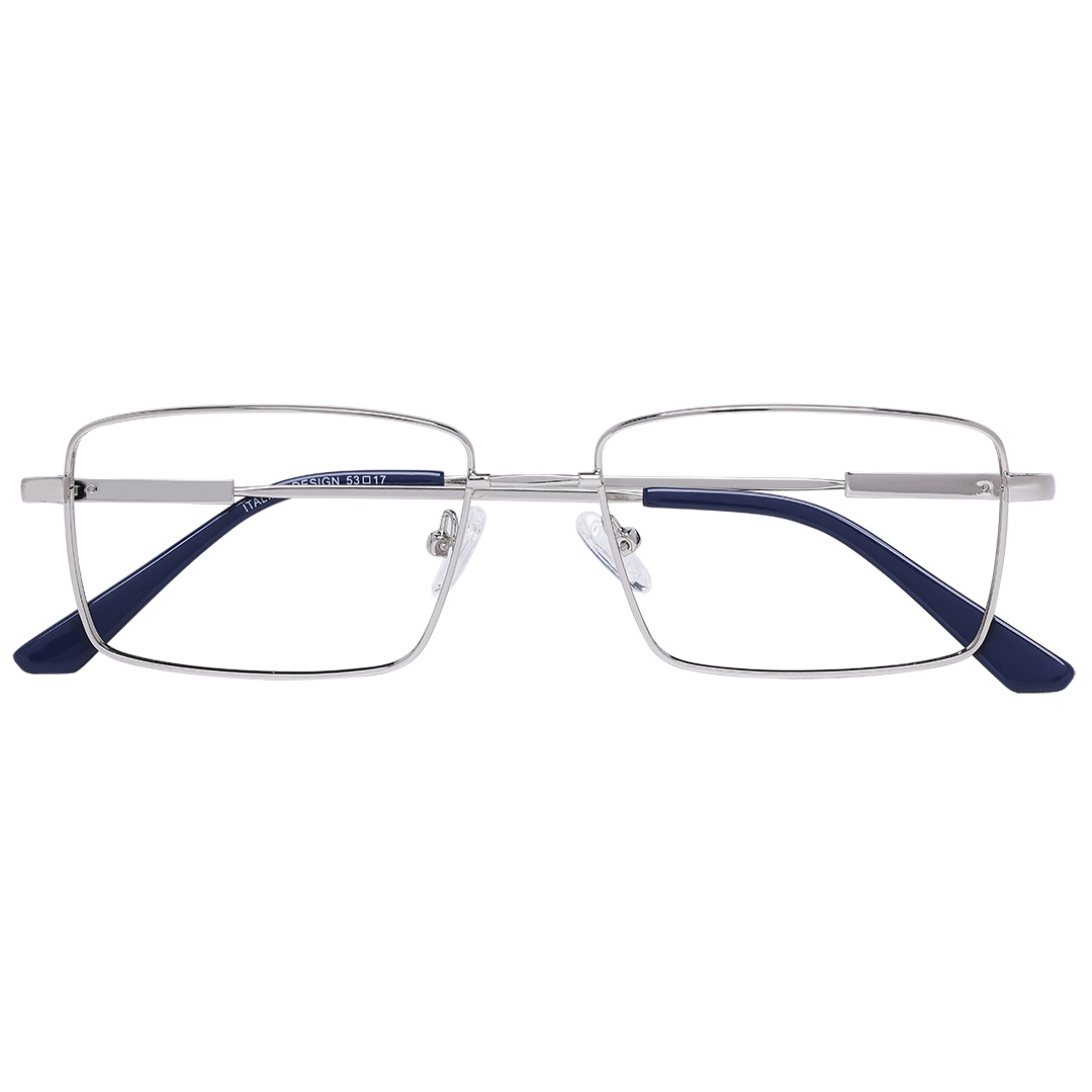 Óculos Retangular Masculino Prata 1758
