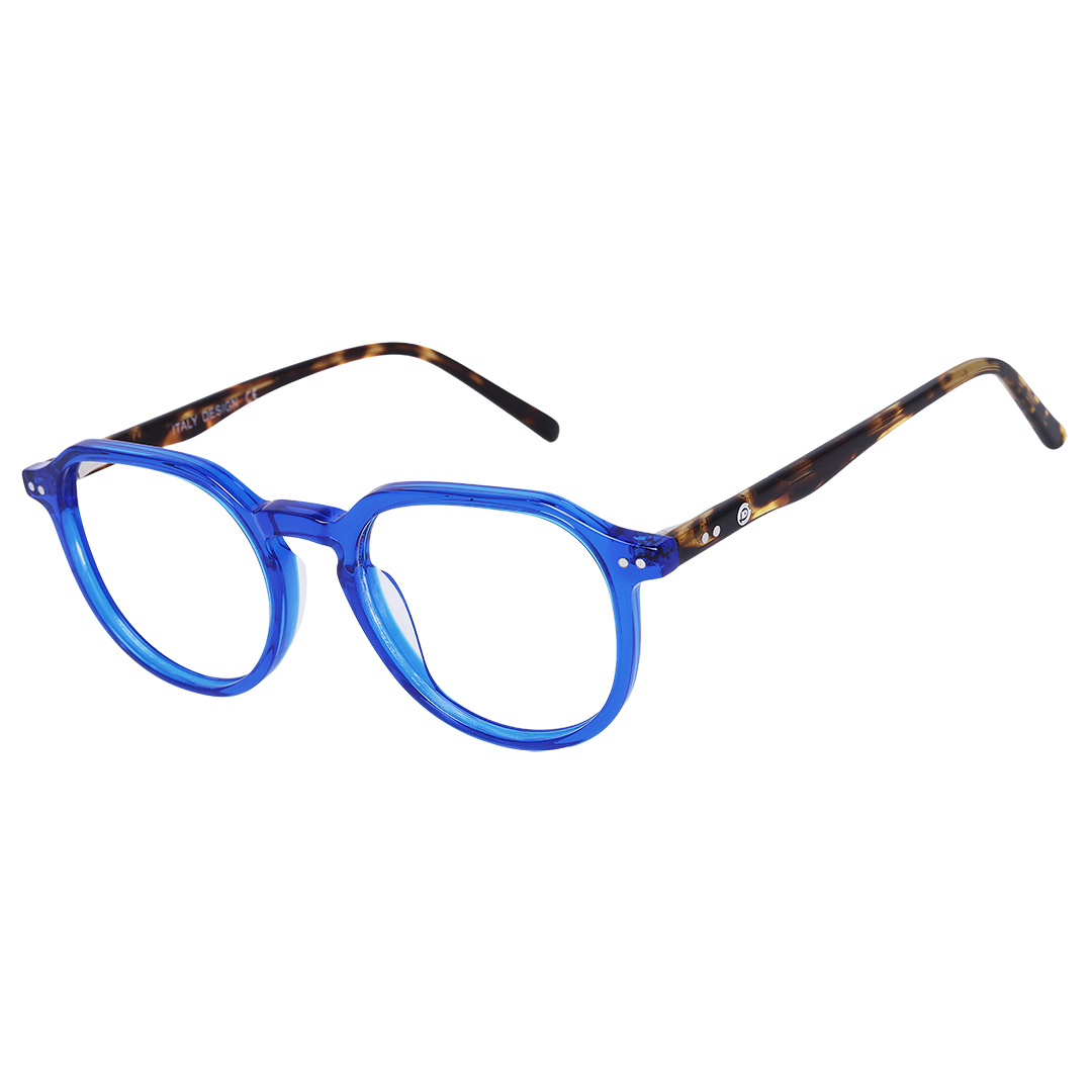 Óculos Masculino Redondo Azul 1845 