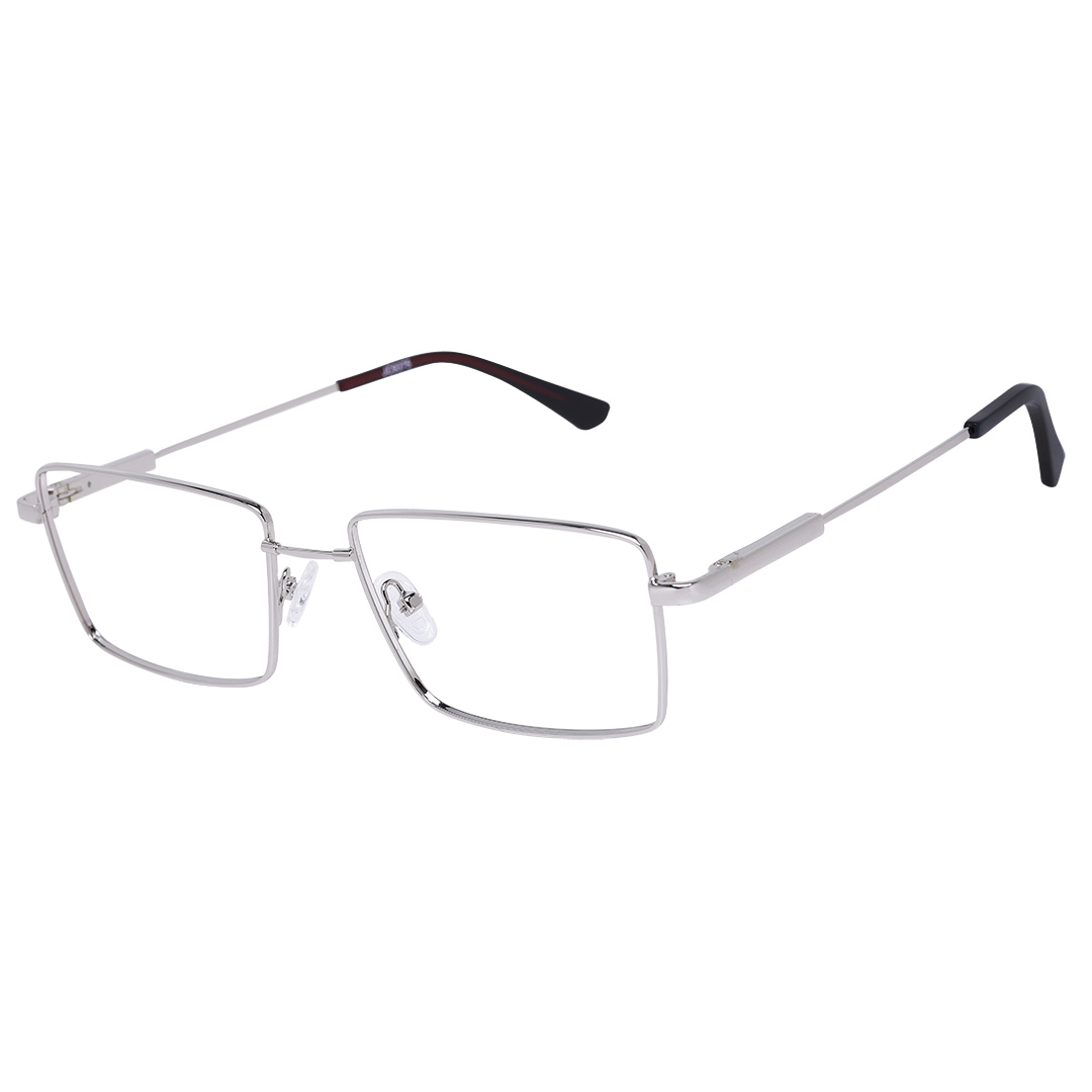 Óculos Retangular Masculino Prata 1759