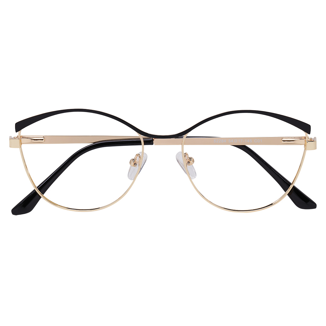 Óculos de Grau Feminino Preto e Dourado 1658 Isabela Dias