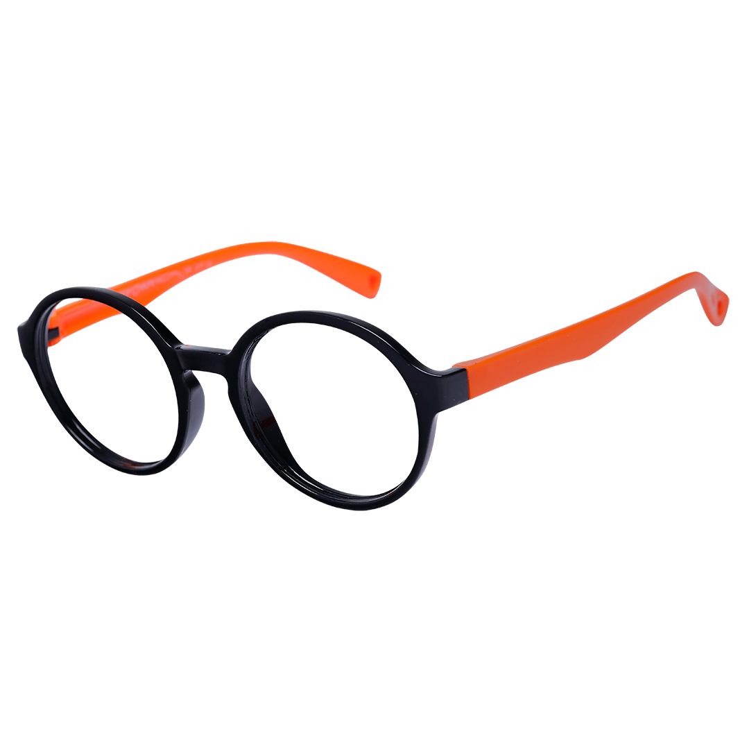 Óculos redondo para criança preto/laranja 4-8 anos 1526