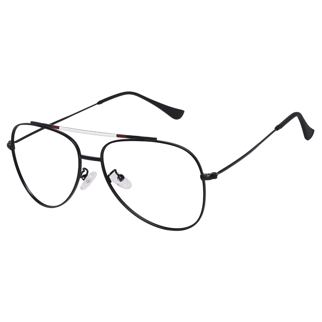 Óculos Aviador Masculino Preto Branco 1808