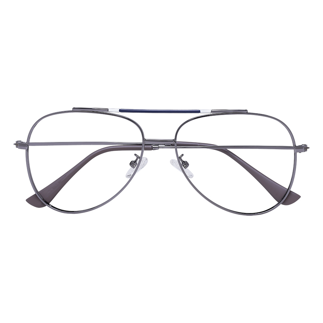 Óculos Aviador Masculino Prata Azul 1808