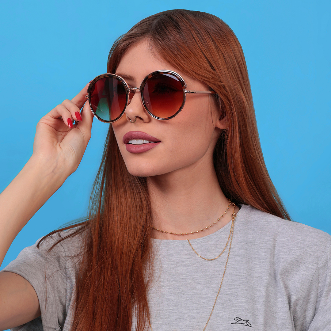 Óculos de sol redondo - Fashion 1224