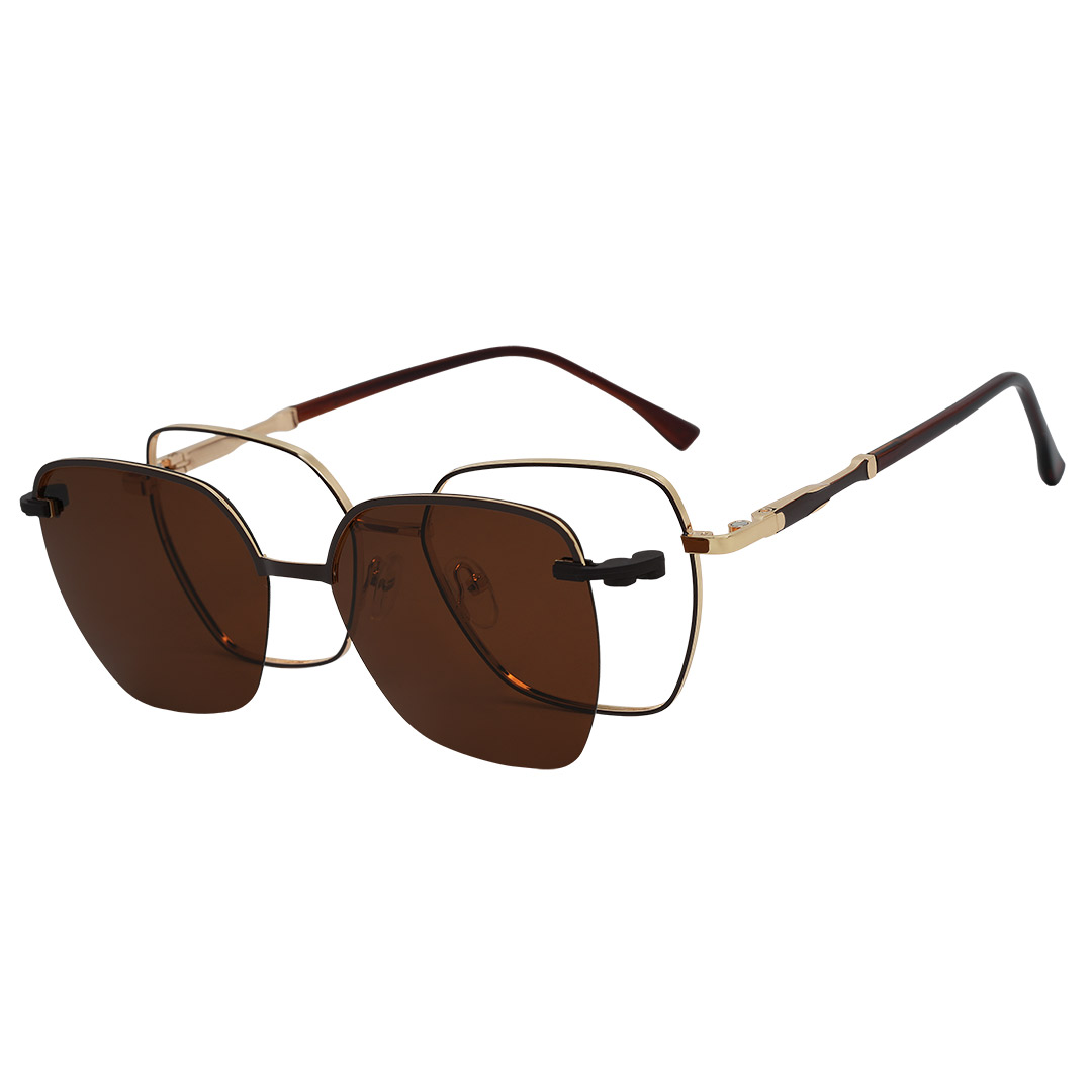 Óculos Clipon Quadrado Feminino Avenna Marrom
