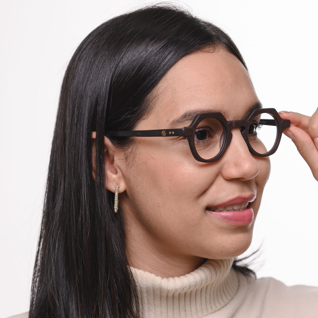 Armação de Óculos Hexagonal Feminino 2190 Marrom